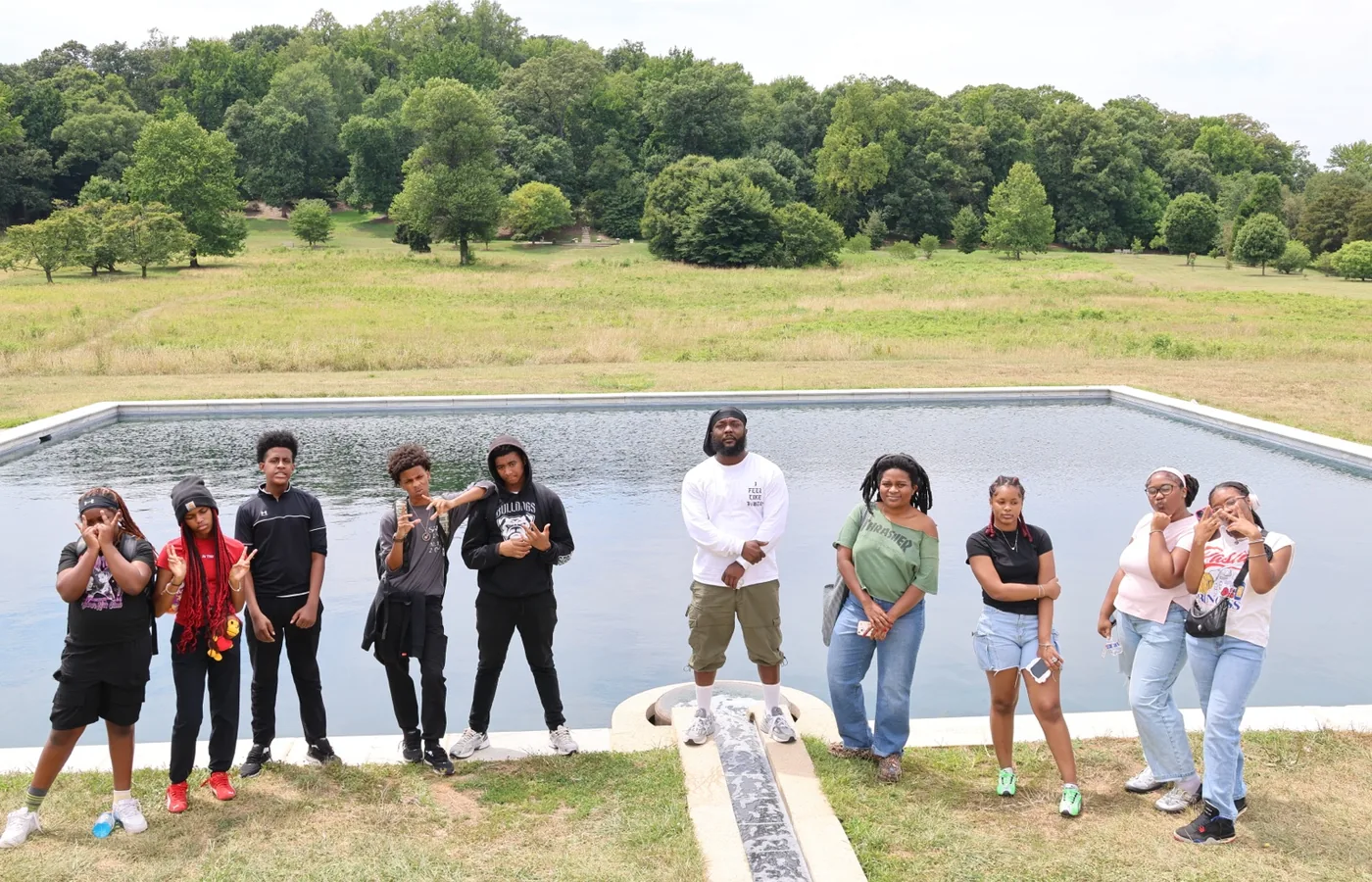 Crowns youth participants and staff during an outdoor learning experience.